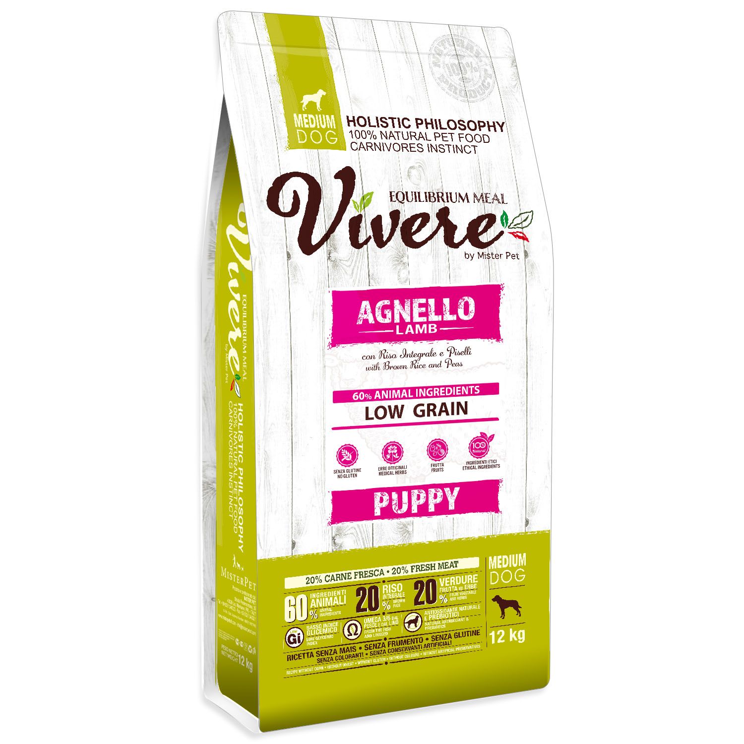 Vivere Puppy Medium Bárány alacsony gabonatartalmú kutyatáp - 12 kg kiszerelés